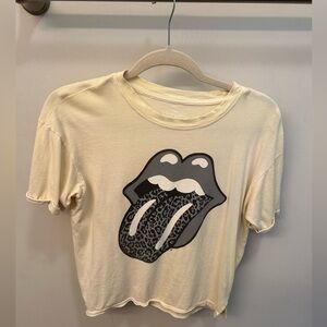 Light Yellow Rolling Stones graphic Tee